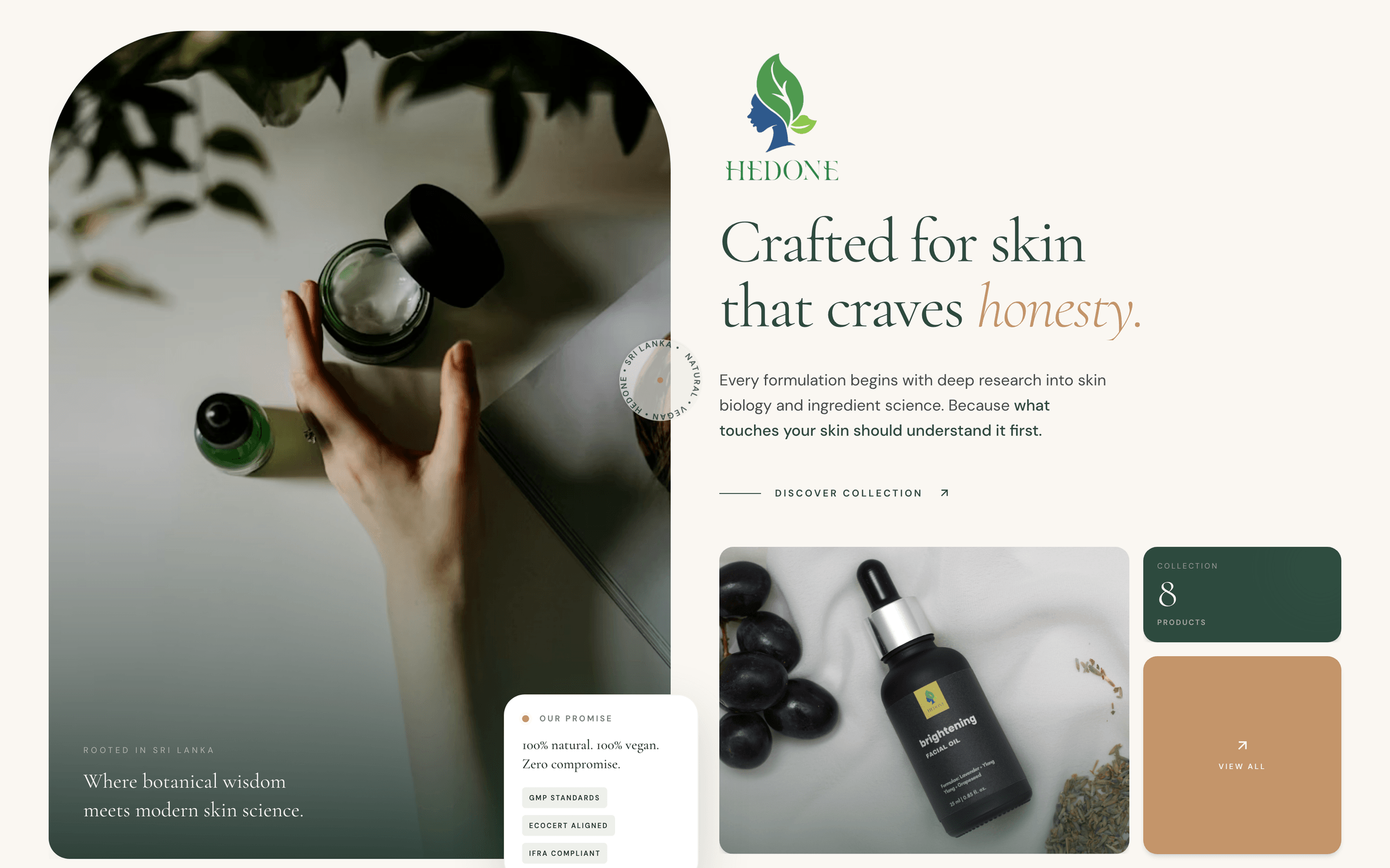 Screenshot of the Hedone digital experience