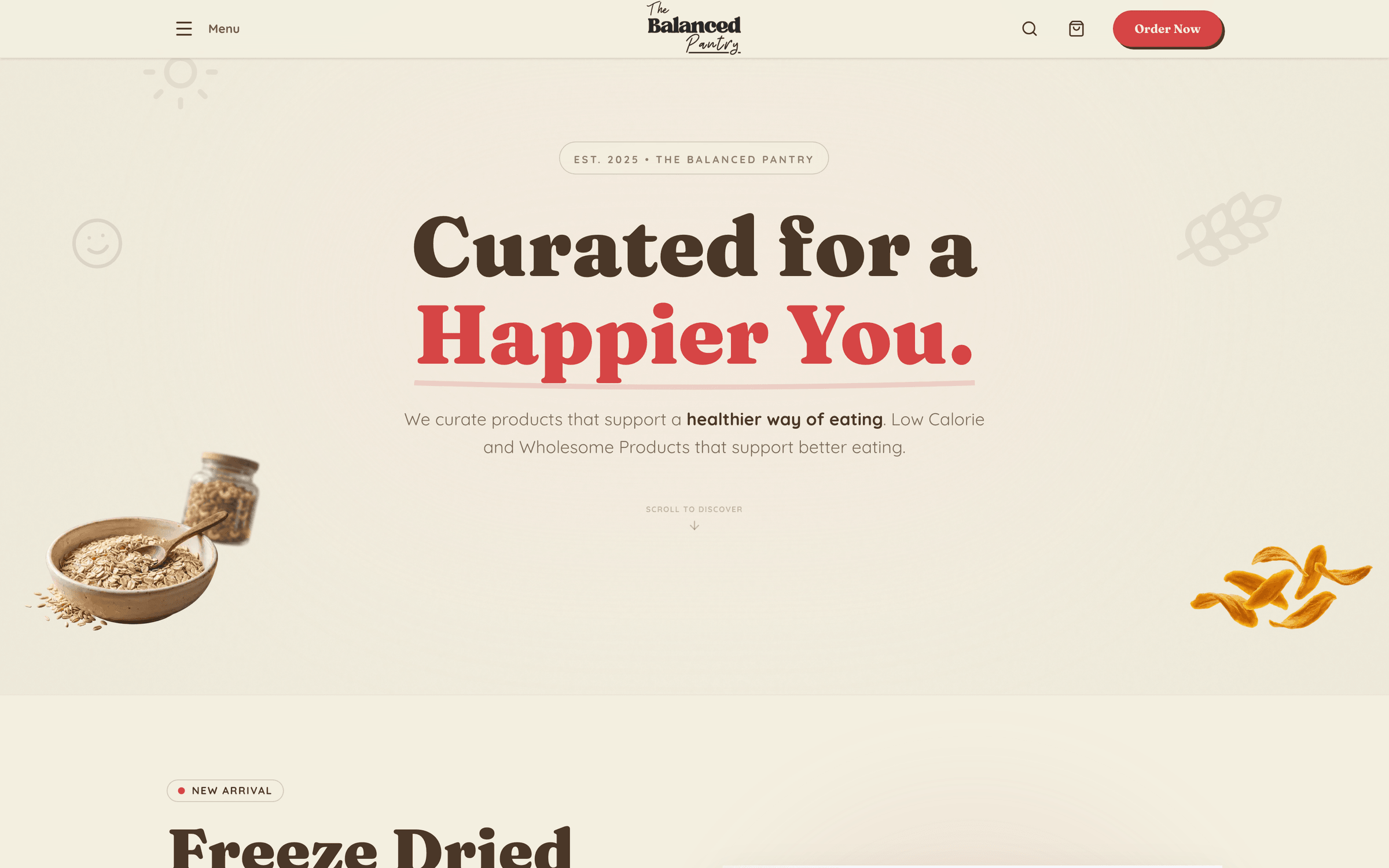 Screenshot of the The Balanced Pantry digital experience