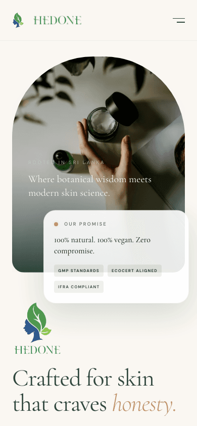 Hedone, mobile view