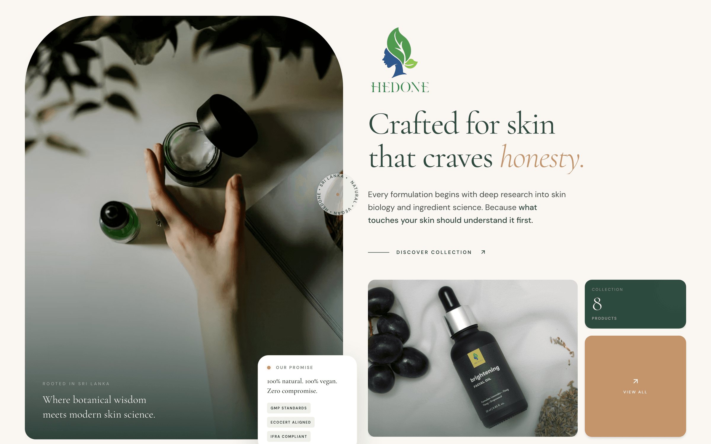 Hedone website, full view