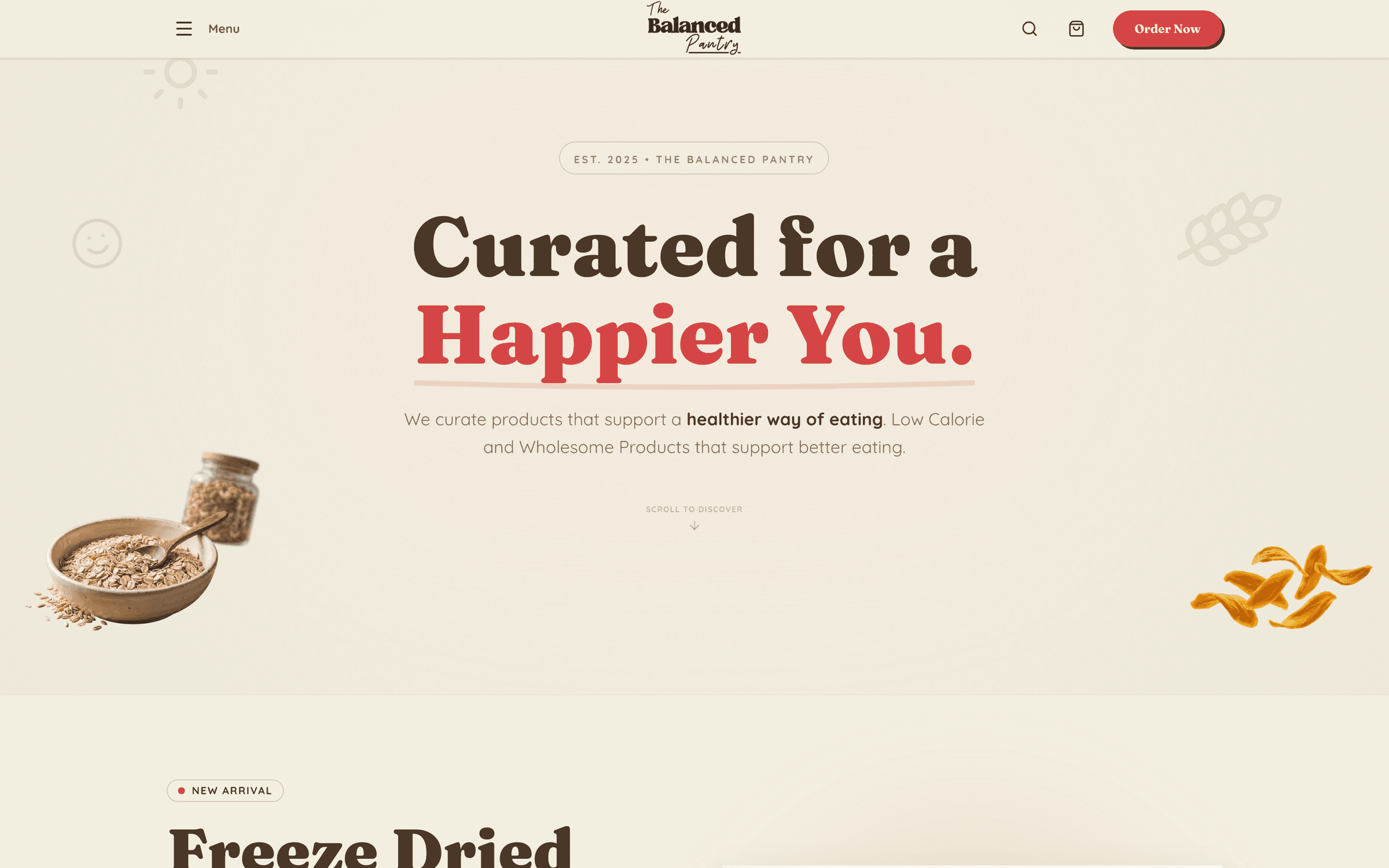 The Balanced Pantry website, full view